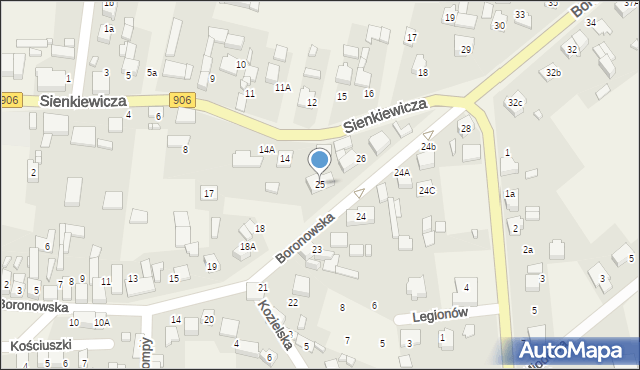 Koszęcin, Boronowska, 25, mapa Koszęcin