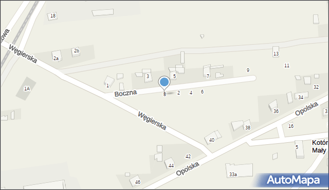 Kotórz Mały, Boczna, 8, mapa Kotórz Mały