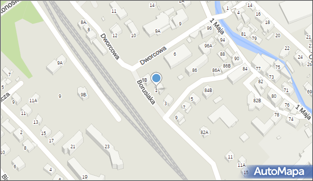 Kowary, Borusiaka Józefa, 1, mapa Kowary