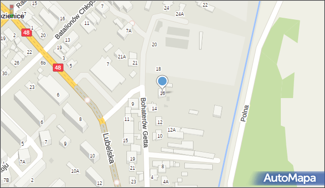 Kozienice, Bohaterów Getta, 16, mapa Kozienice