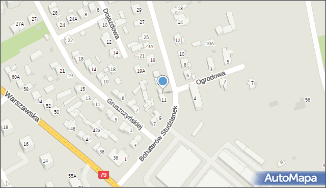 Kozienice, Bohaterów Studzianek, 13, mapa Kozienice