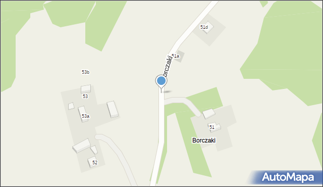 Kożyczkowo, Borczaki, 54a, mapa Kożyczkowo