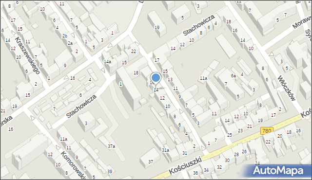 Kraków, Borelowskiego-Lelewela Marcina, 14, mapa Krakowa