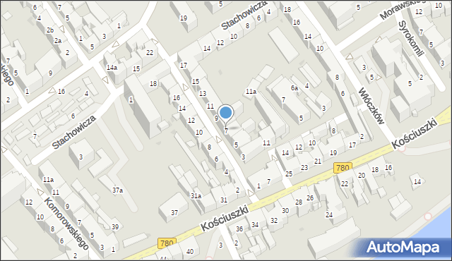 Kraków, Borelowskiego-Lelewela Marcina, 7, mapa Krakowa