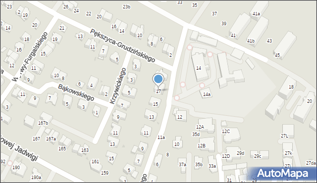 Kraków, Borowego Piotra, 17, mapa Krakowa