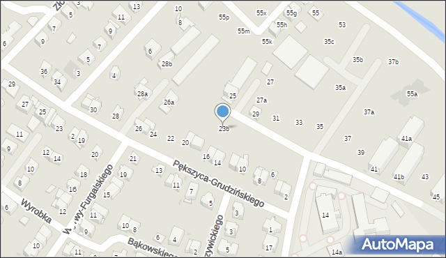 Kraków, Borowego Piotra, 23b, mapa Krakowa