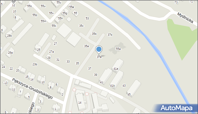 Kraków, Borowego Piotra, 37a, mapa Krakowa