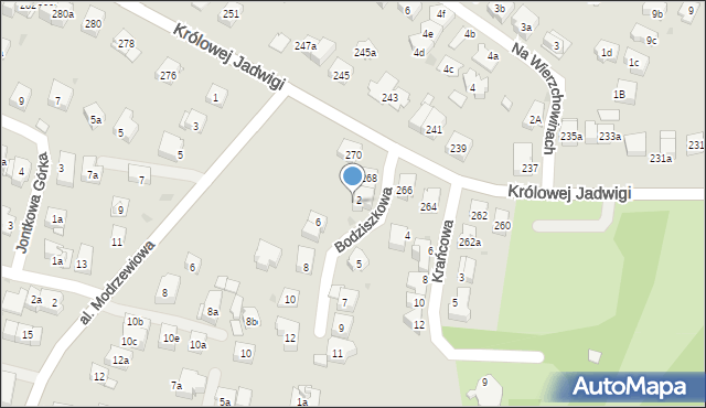 Kraków, Bodziszkowa, 4, mapa Krakowa