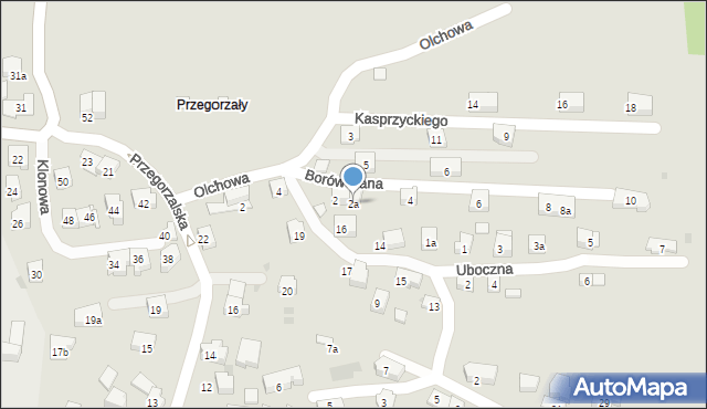 Kraków, Borówczana, 2a, mapa Krakowa