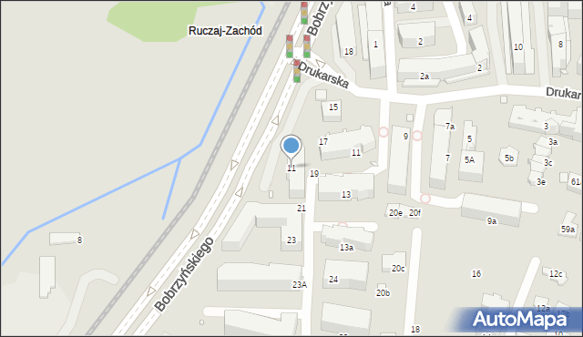 Kraków, Bobrzyńskiego Michała, prof., 11, mapa Krakowa