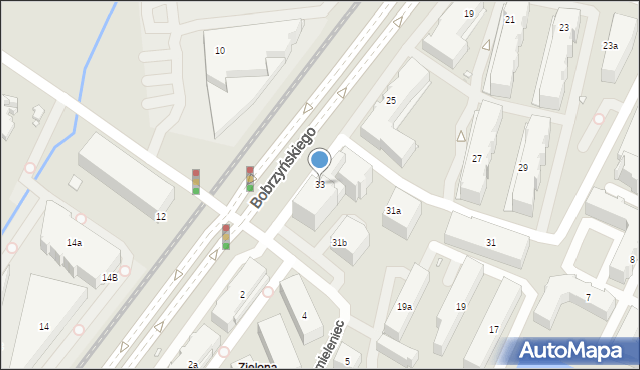 Kraków, Bobrzyńskiego Michała, prof., 33, mapa Krakowa
