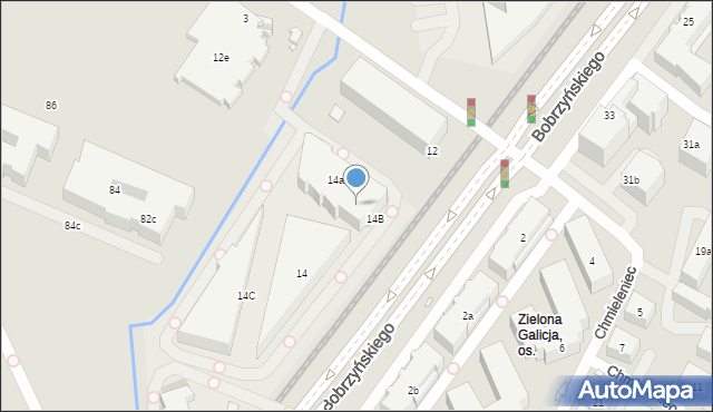 Kraków, Bobrzyńskiego Michała, prof., 4, mapa Krakowa