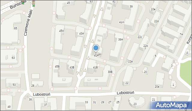 Kraków, Bobrzyńskiego Michała, prof., 41A, mapa Krakowa