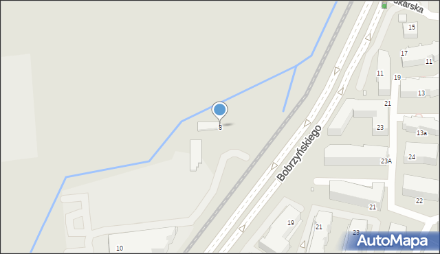 Kraków, Bobrzyńskiego Michała, prof., 8, mapa Krakowa