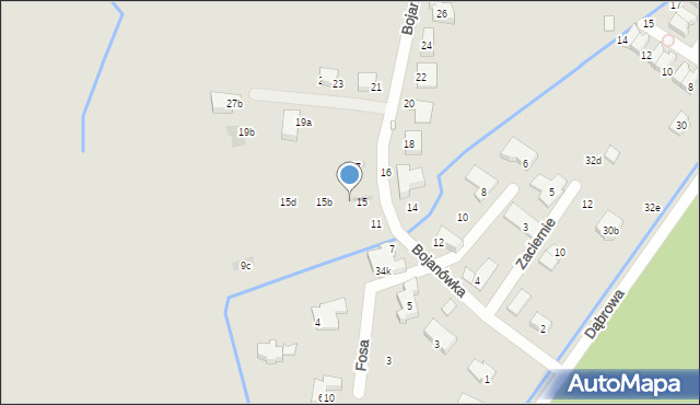Kraków, Bojanówka, 15a, mapa Krakowa
