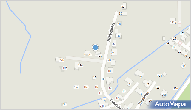 Kraków, Bojanówka, 21a, mapa Krakowa
