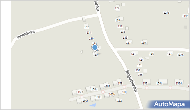 Kraków, Bogucianka, 142, mapa Krakowa