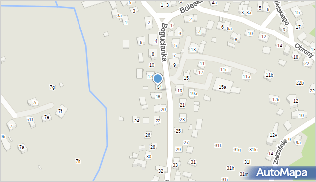 Kraków, Bogucianka, 16, mapa Krakowa