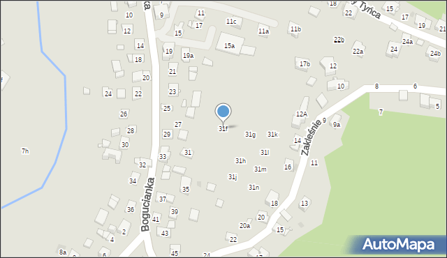 Kraków, Bogucianka, 31f, mapa Krakowa