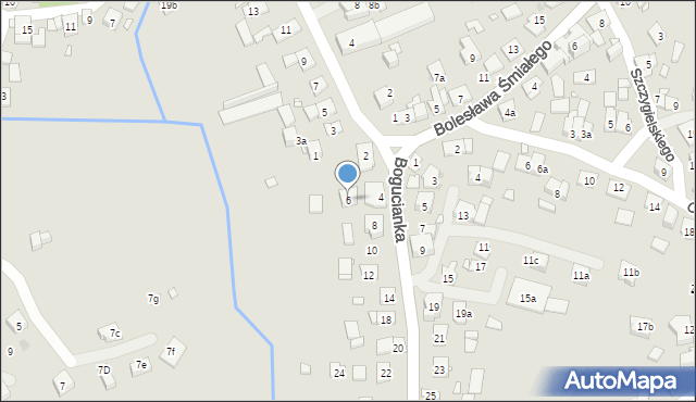 Kraków, Bogucianka, 6, mapa Krakowa