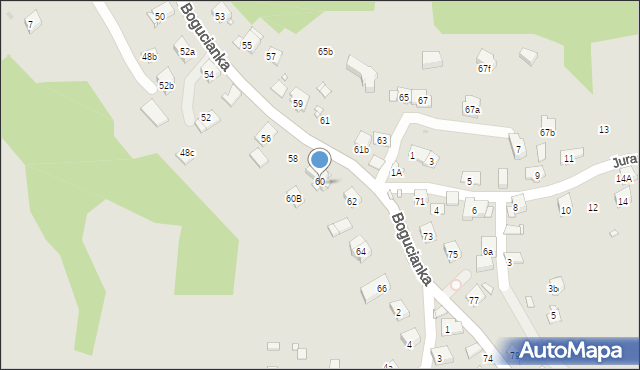 Kraków, Bogucianka, 60a, mapa Krakowa