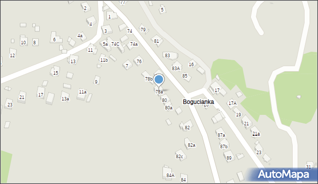 Kraków, Bogucianka, 78a, mapa Krakowa