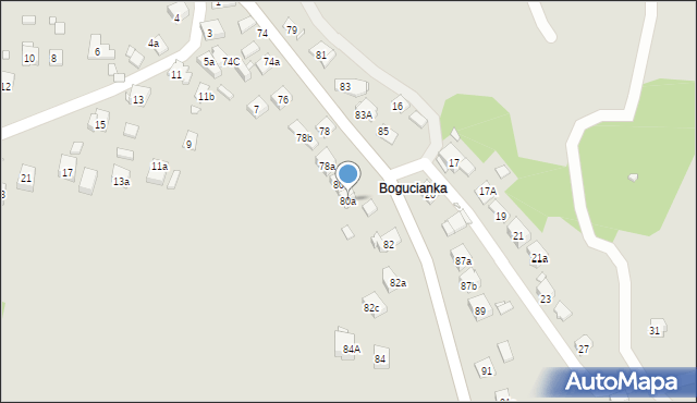 Kraków, Bogucianka, 80a, mapa Krakowa