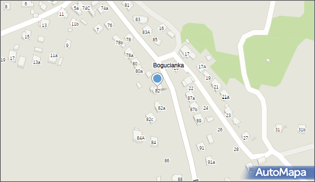 Kraków, Bogucianka, 82, mapa Krakowa
