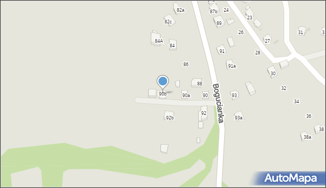 Kraków, Bogucianka, 90b, mapa Krakowa