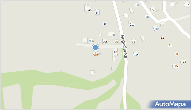 Kraków, Bogucianka, 92b, mapa Krakowa
