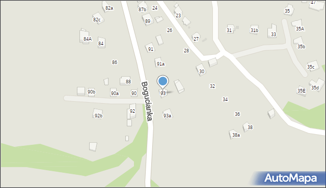 Kraków, Bogucianka, 93, mapa Krakowa