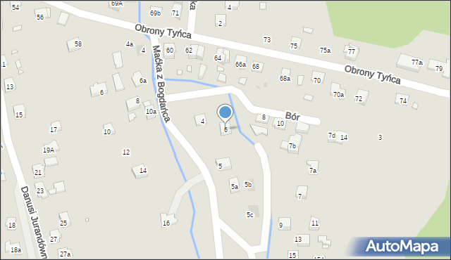 Kraków, Bór, 6, mapa Krakowa