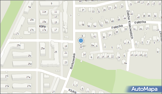 Kraków, Borkowska, 12, mapa Krakowa