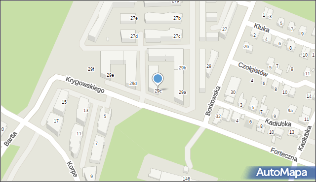 Kraków, Borkowska, 29c, mapa Krakowa