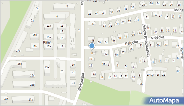 Kraków, Borkowska, 8, mapa Krakowa