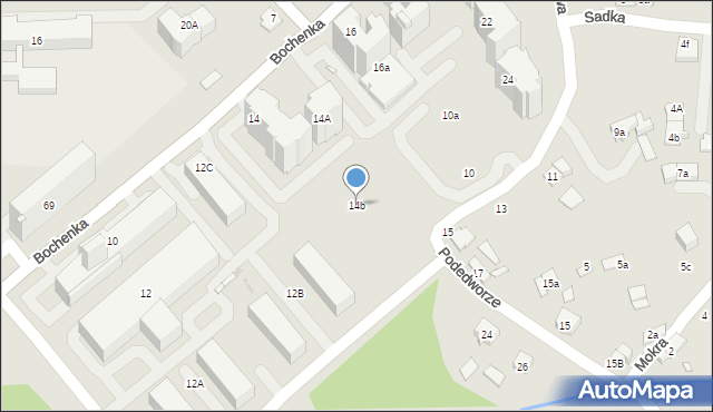 Kraków, Bochenka Adama, 14b, mapa Krakowa