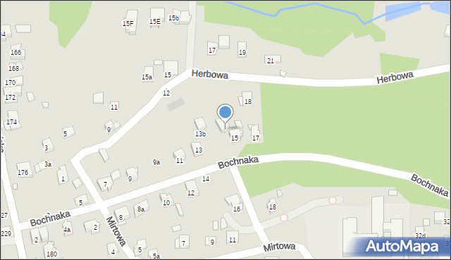 Kraków, Bochnaka Adama, prof., 15a, mapa Krakowa