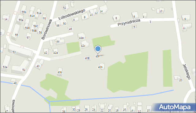 Kraków, Borowinowa, 40f, mapa Krakowa