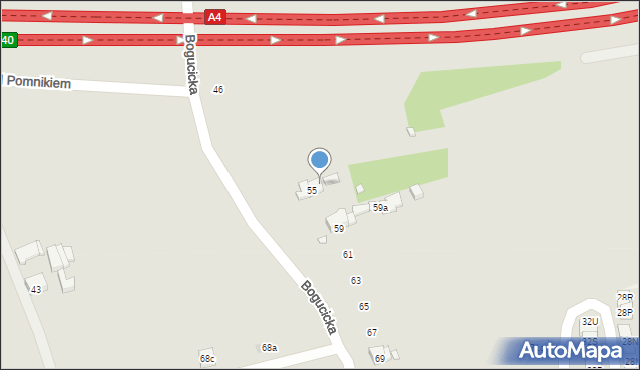 Kraków, Bogucicka, 57, mapa Krakowa