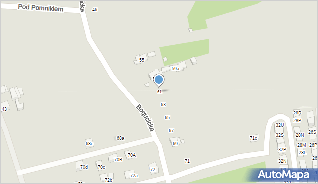 Kraków, Bogucicka, 61, mapa Krakowa