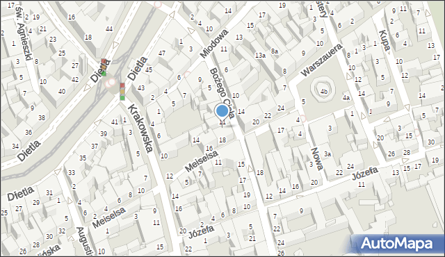 Kraków, Bożego Ciała, 13, mapa Krakowa