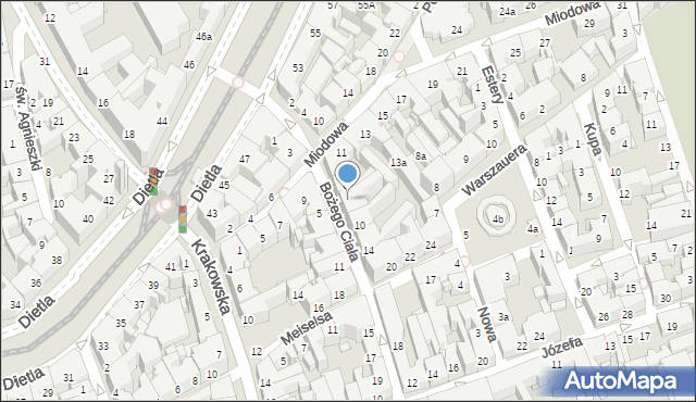 Kraków, Bożego Ciała, 8, mapa Krakowa