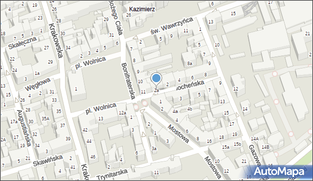 Kraków, Bocheńska, 2a, mapa Krakowa