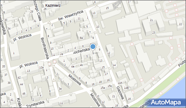Kraków, Bocheńska, 7, mapa Krakowa