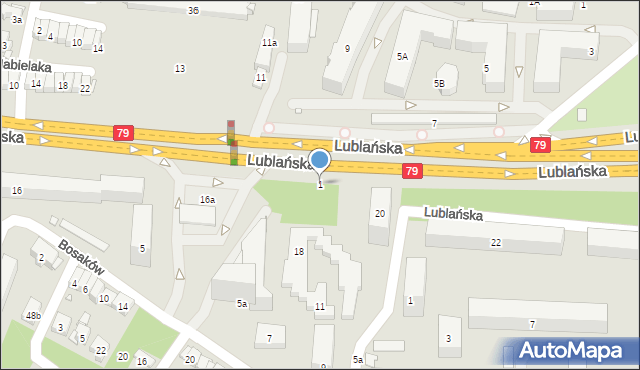 Kraków, Bosaków, 1, mapa Krakowa