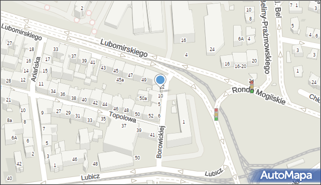 Kraków, Borowickiej Iwony, 7, mapa Krakowa