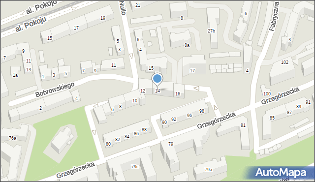 Kraków, Bobrowskiego Stefana, 14, mapa Krakowa