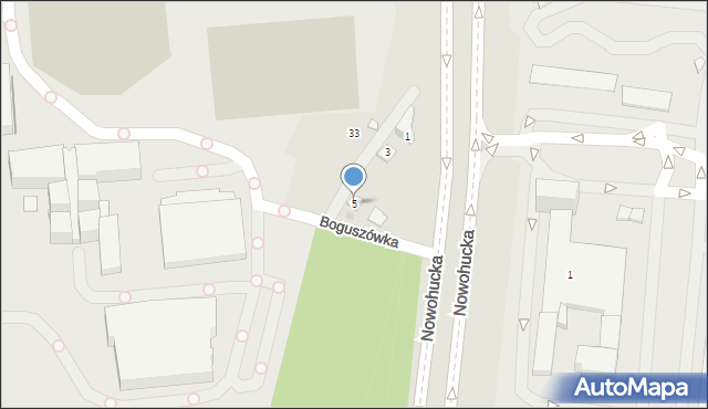 Kraków, Boguszówka, 5, mapa Krakowa