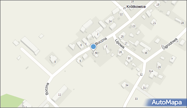 Królikowice, Boczna, 7, mapa Królikowice