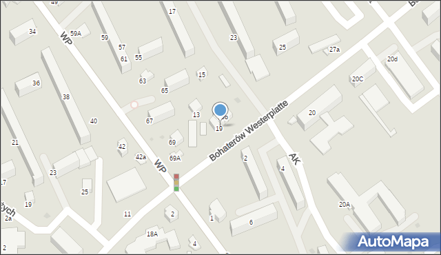 Krosno, Bohaterów Westerplatte, 19A, mapa Krosna